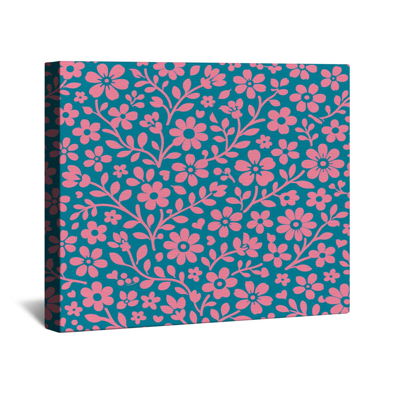 Toile tendue à motif floral rose dans de nombreuses tailles, 12 x 12 inches