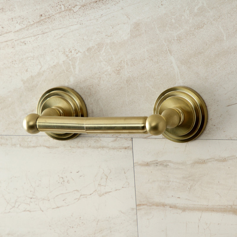 Milano Brushed Brass Double Post Toilet Paper Holder