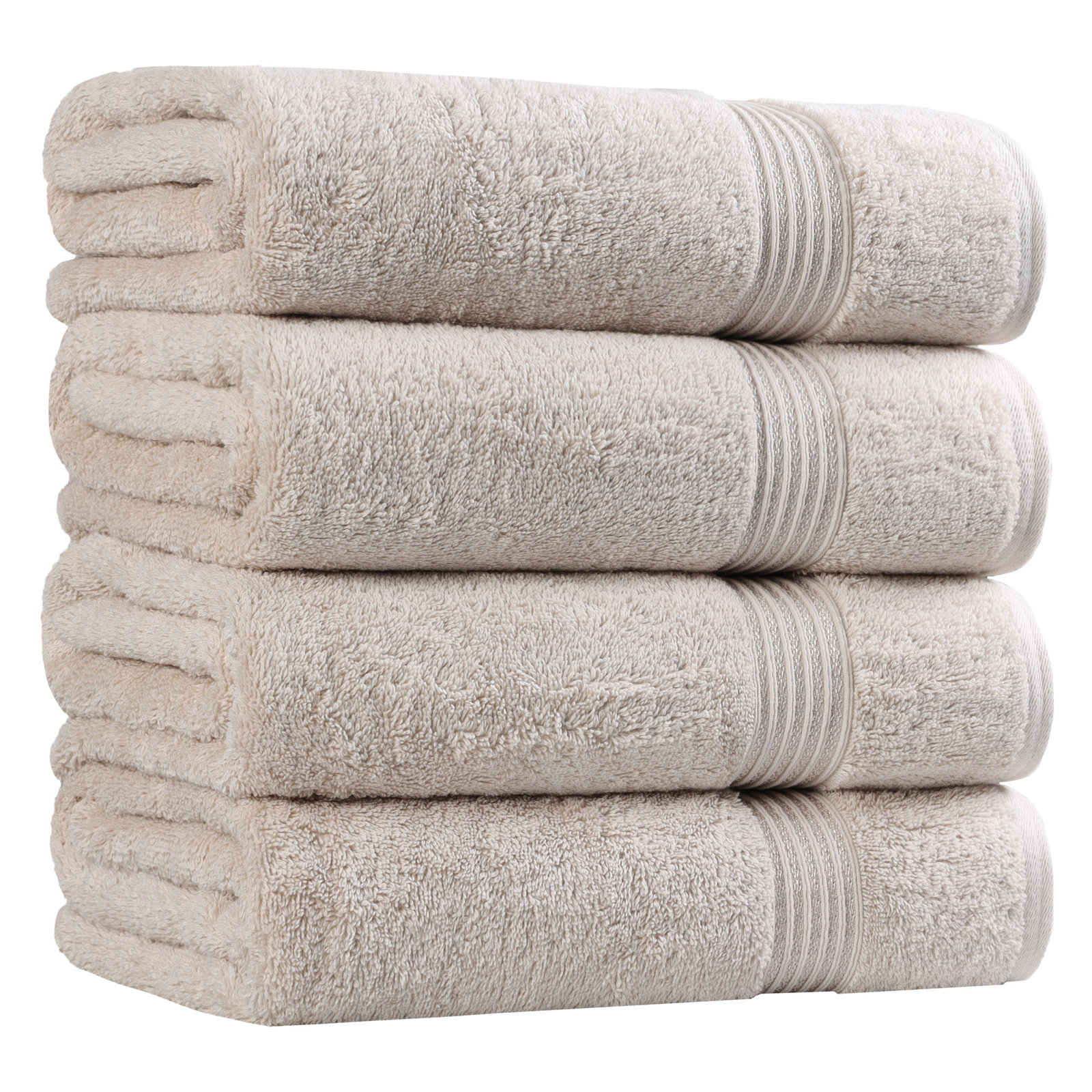 Oleg Heritage Egyptian Cotton Soft Absorbent Luxury Bath Towel, Stone