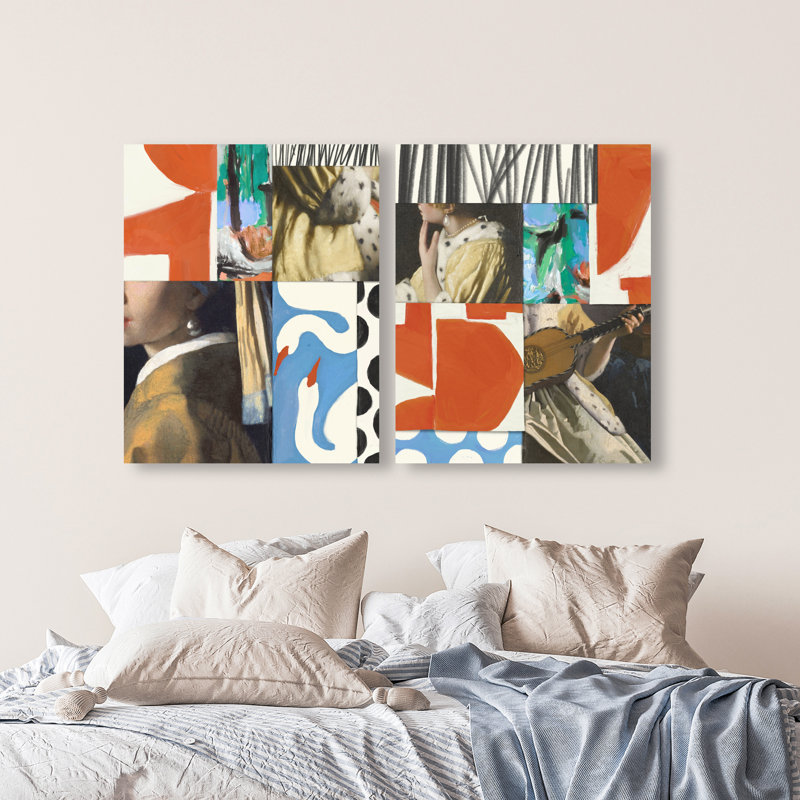 Ensemble de 2 toiles abstraites « Music Pearl Set » d'Oliver Gal, 45"H x 36"W Set of 2, Toile tendue avec châssis