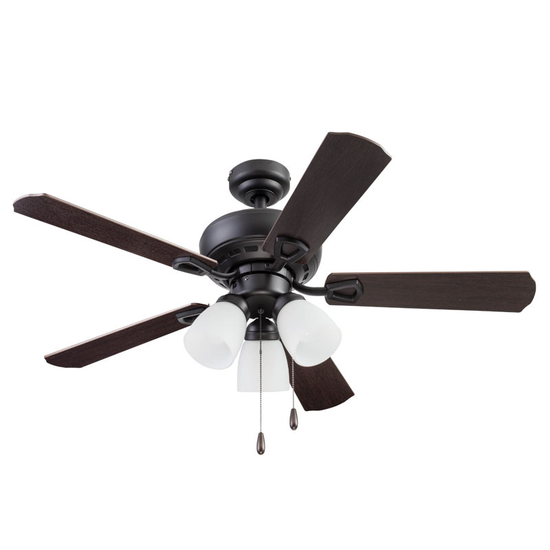 Miller Park 44'' Ceiling Fan with Light Kit, Espresso Bronze with Dark Chestnut/Rough Pine Blad