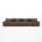 4 - Piece Upholstered Light Brown Faux Rabbit Fur Flannel Modular Sectional Sofa with Armrests & Throw Pillows-1545015713
