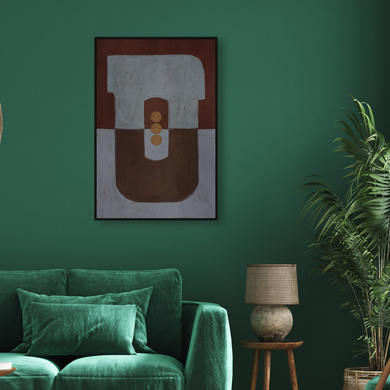 Domino Block Print by Oliver Gal, 25"H x 37"W, Black Floater Frame
