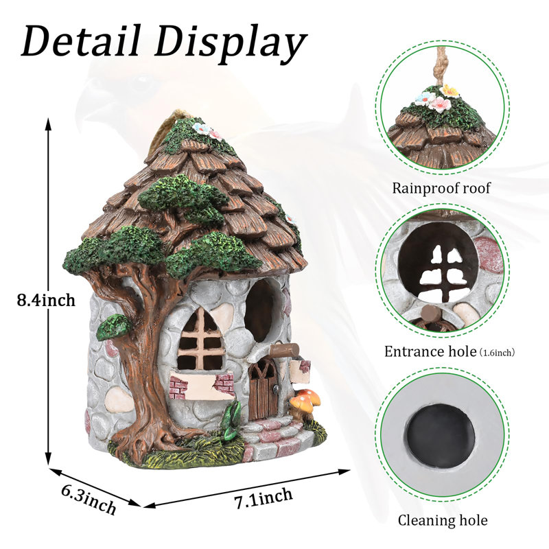 Maison d'oiseaux en résine pour l'extérieur
