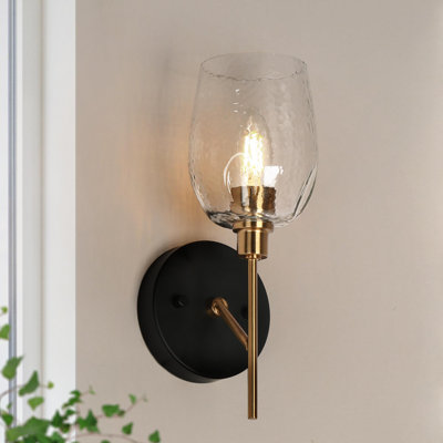 Adelgunde Modern Blcak Brass Wall Sconce