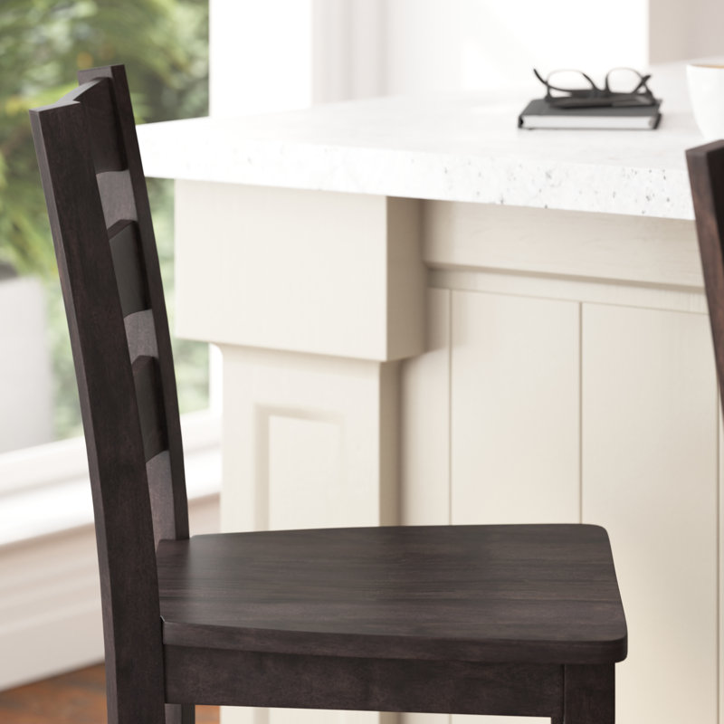 Laurel Solid Wood Counter Stool, Gray Wash Walnut