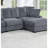 Mackenzie 91"W Light Gray Chenille Fabric Reversible Sleeper Sectional With Storage Chaise, Drop-Down Table, Cup Holders And Charging Ports