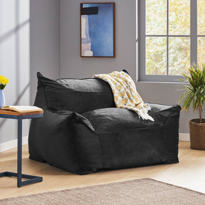 Grand fauteuil à billes en velours rembourré de mousse à mémoire de forme 