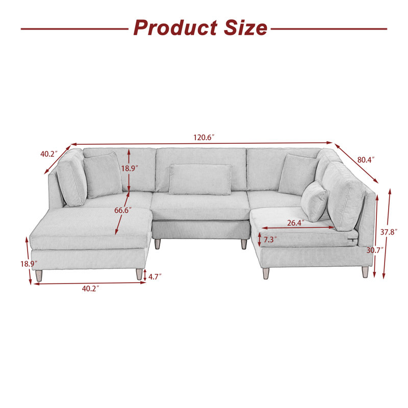 Seemab Modular Corner Sofa, Hunter Green