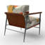 Daryanani - Fauteuil rembourré à motif géométrique abstrait-453041964