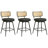 Swivel Upholstered Counter Stools With Rattan Back-970377916-970377913