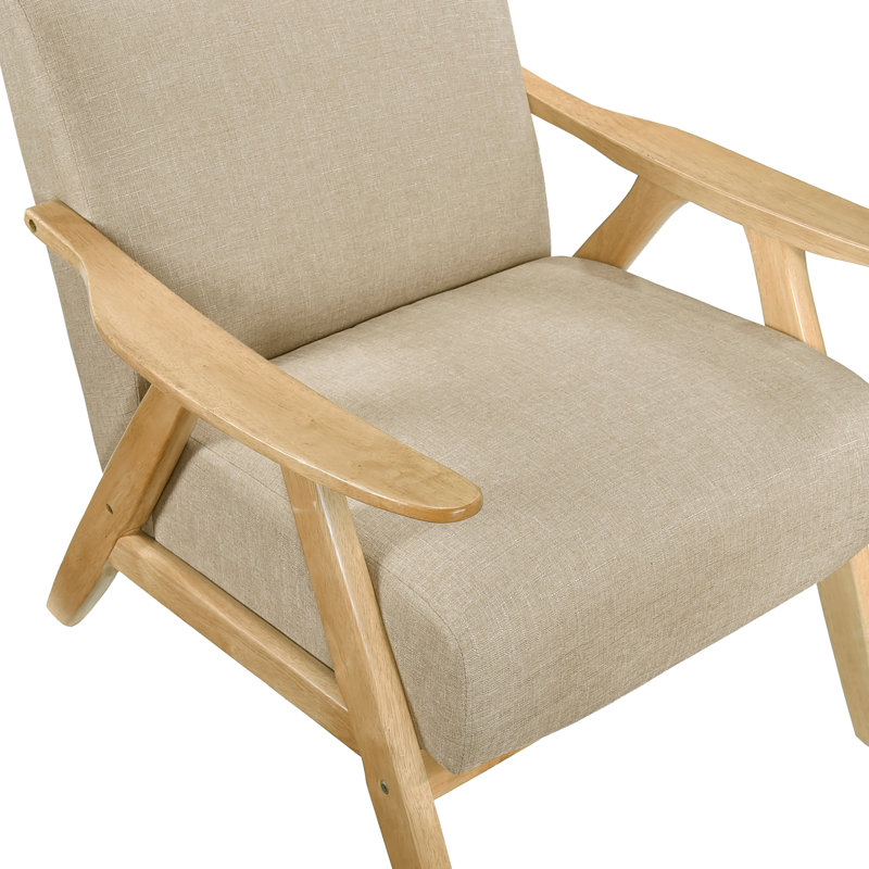 Chaise d'appoint moderne tapissier 1pc, Brun clair / naturel