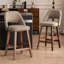 Upholstered Padded Counter Stools Armless Barstools With Wooden Legs For Kitchen Island Bar Counter-660955700