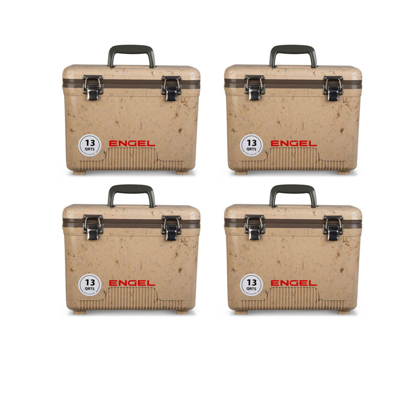 Engel 13 Quart Lightweight Dry Box Cooler with Shoulder Strap, Brown