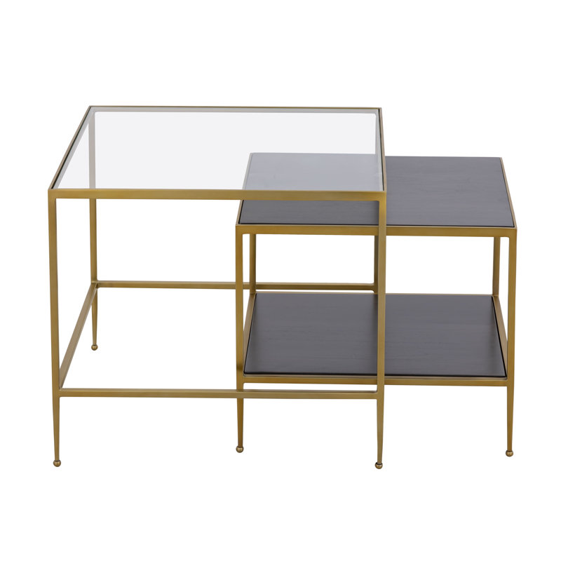 Ensemble de 2 tables gigognes Manado acajou foncé