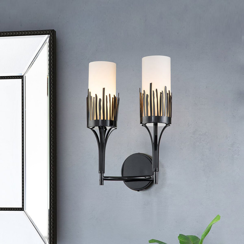 Sawgrass 2 Light Armed Sconce, Matte Black