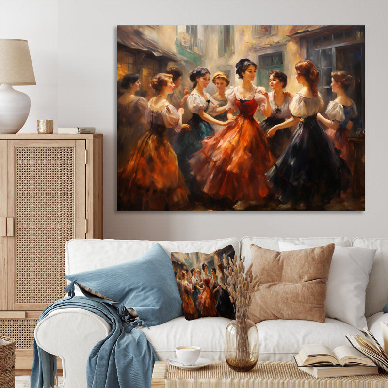 Danse à Paris III sur toile, H 12 po x l 20 po x P 1 po, Toile tendue
