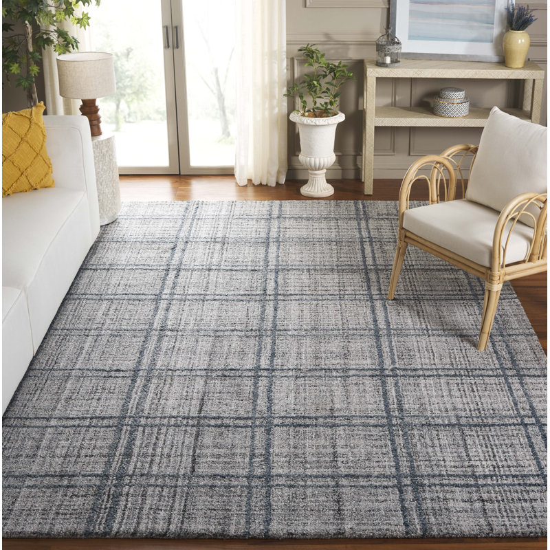 Abstract 155 Area Rug In Dark Grey, Rectangle 8' x 10'