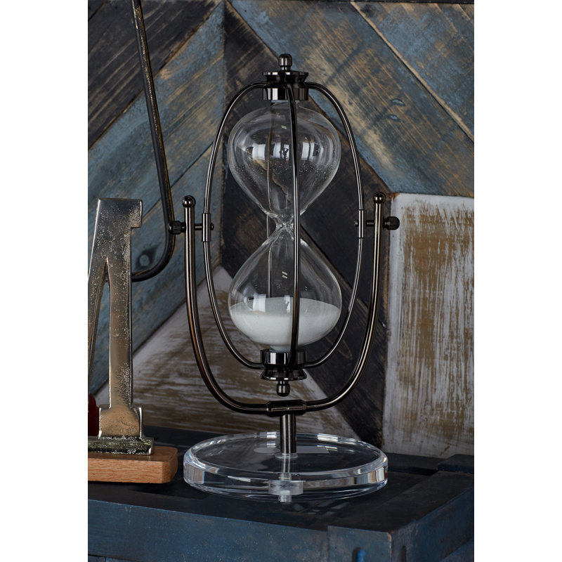 Robles Hourglass, 11" H x 5" W x 138" D, Black/White