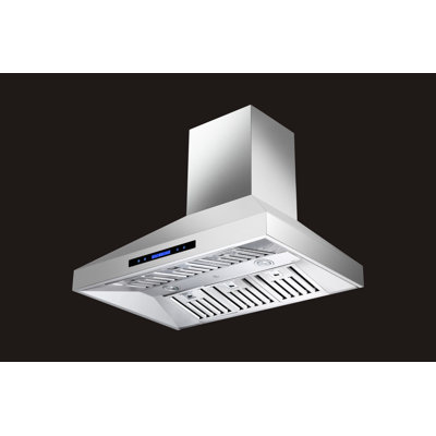 Hotte de cuisine murale à conduit 36 "650 CFM en nickel brossé