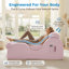 Chaise longue en velours S-Curve, rose-918982956