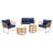 Hananiah 4 - Person Patio Conversation Set with Cushions-1166331559