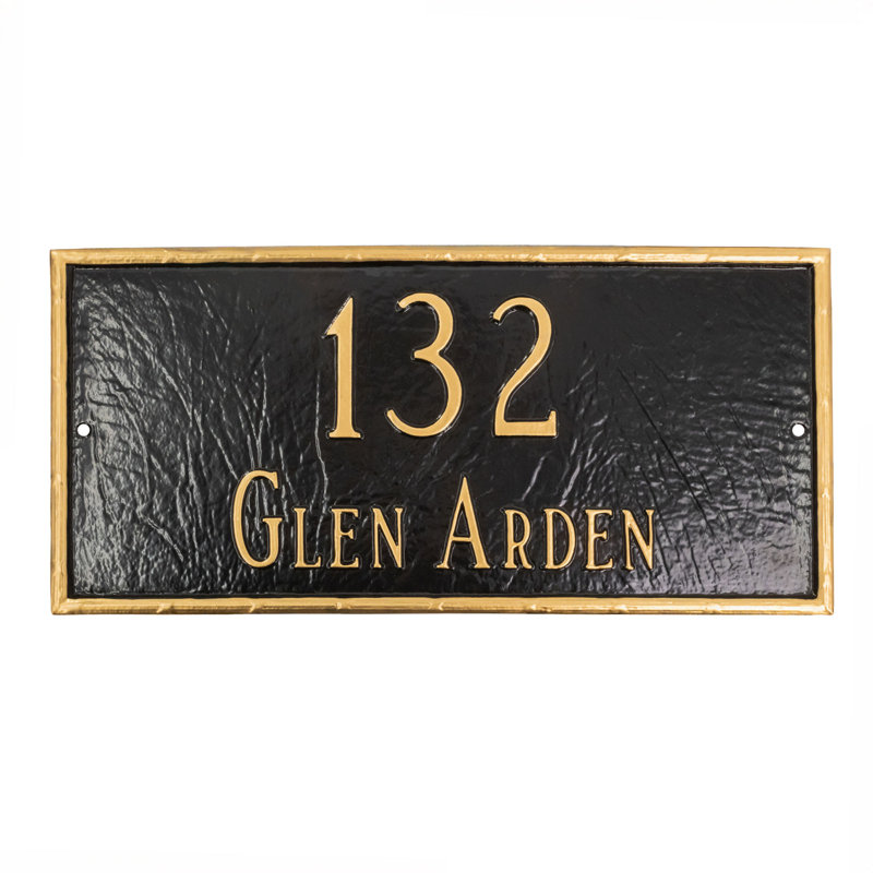 Washington 2-Line Wall Address Plaque, Black / Copper