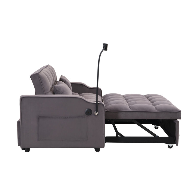 Canapé-lit avec couchette gris anthracite