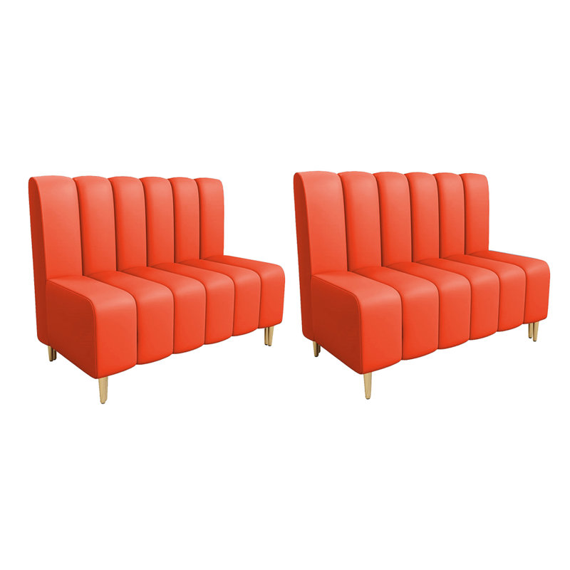 Banc rembourré en similicuir Modern Modern, Orange-rouge