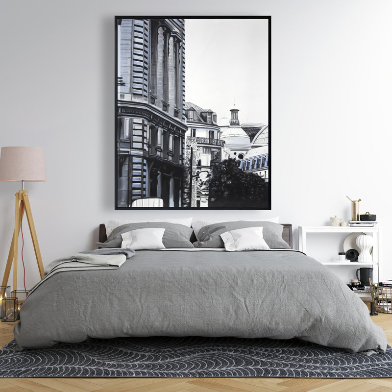 Toile avec cadre noir historique pour centre-ville | Décoration intérieure