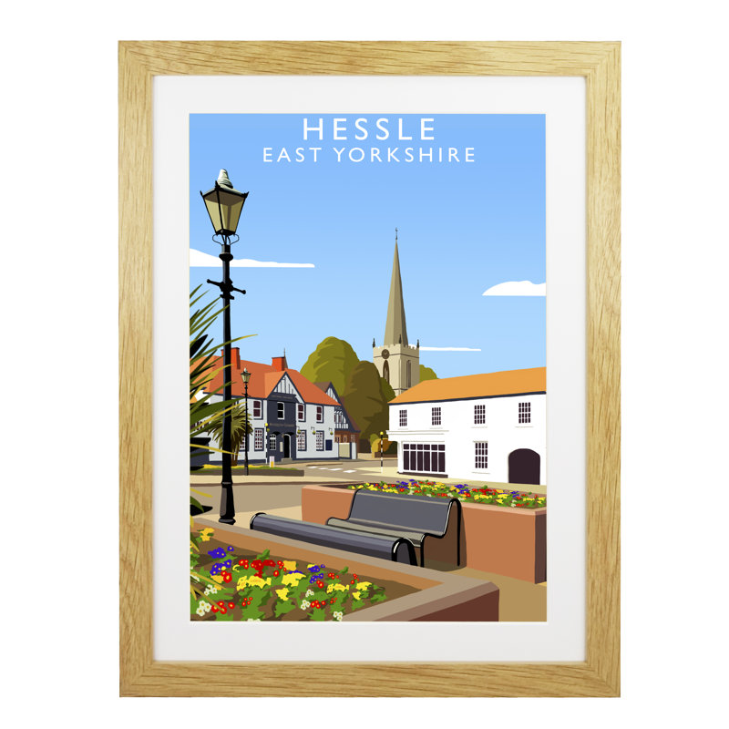 Hessle by Richard O'Neil - Print, Oak Wood Frame, 43.5 cm H x 33.5 cm W x 2.2 cm D
