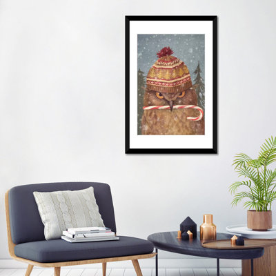 «Christmas Owl», impression sur toile tendue