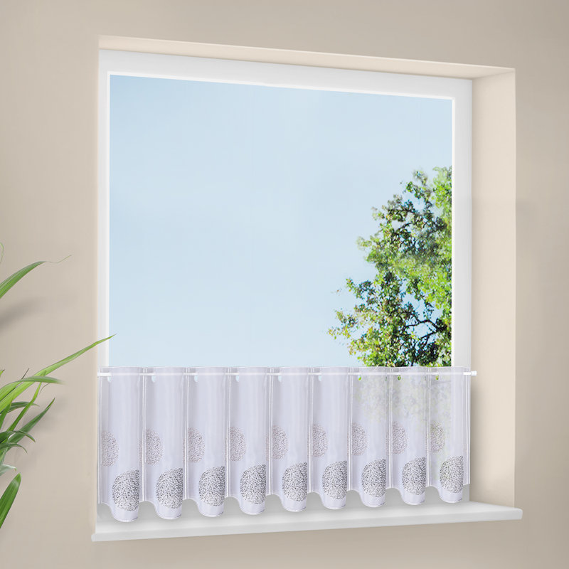 Aadarsh Scalloped Cafe Curtain, 30cm H x 100cm W