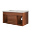 Meuble-lavabo simple 35,4 po Mid-Century avec lavabo encastré en céramique intégré
