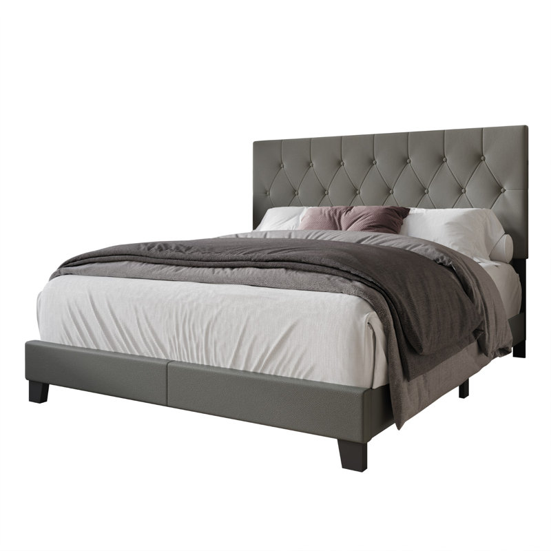 Araseli Upholstered Standard Bed, Queen, Gray