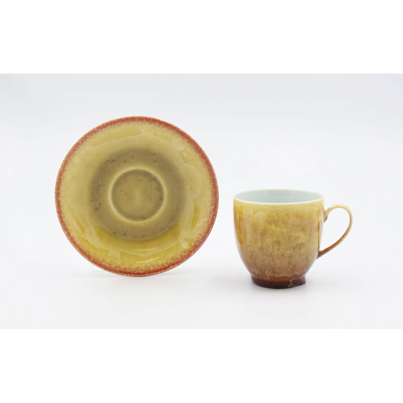 Tasse à thé et soucoupe Rencher Brown Crystalline