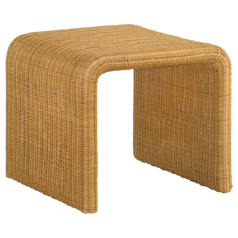 Mehrie Square Woven Rattan End Table Natural, Brown