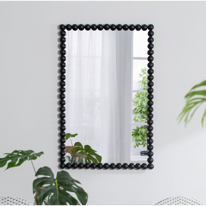 Miroir de salle de bain Sanne, Noir satiné, H 36 po x l 24 po
