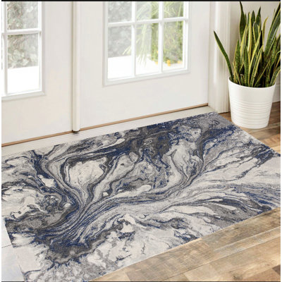 Cianciolo Gray Abstract Area Rug