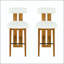 Tabouret de bar rembourré en bois - Finition noyer avec revêtement blanc et dossier à dessus nuageux-222567019