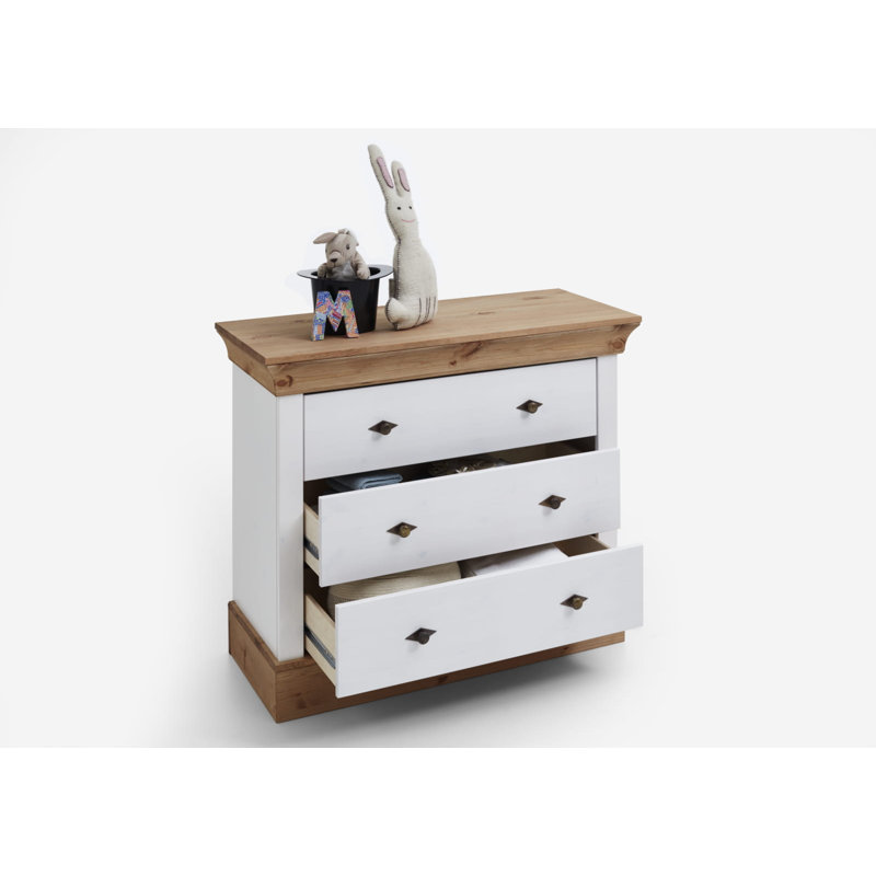Leary Kids 3 - Drawer Dresser, White/Brown