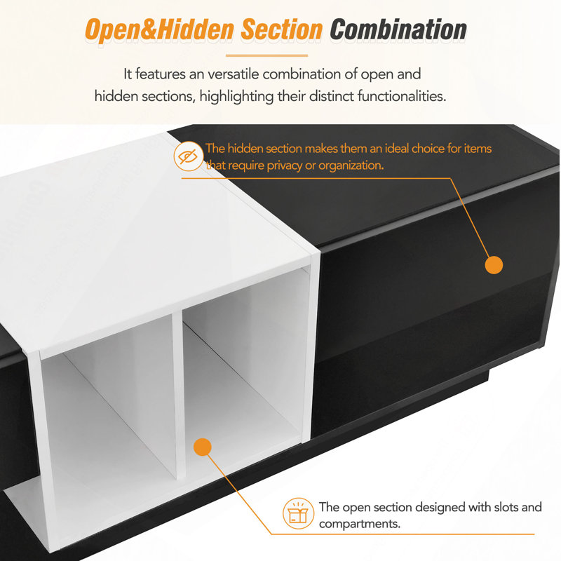 Sleek And Stylish TV Stand With Perfect Storage Solution, Two-Tone Media Console For Tvs Up To 80", Functional TV Cabinet With Versatile Compartment For Living Room