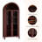 63'' Tall Arched Bookcase with 2 Large Glass Doors, Farmhouse 5 Tier Pantry Storage Cabinet with Adjustable Shelf, for Living Room, Dining, Kitchen, Walnut-1490512794