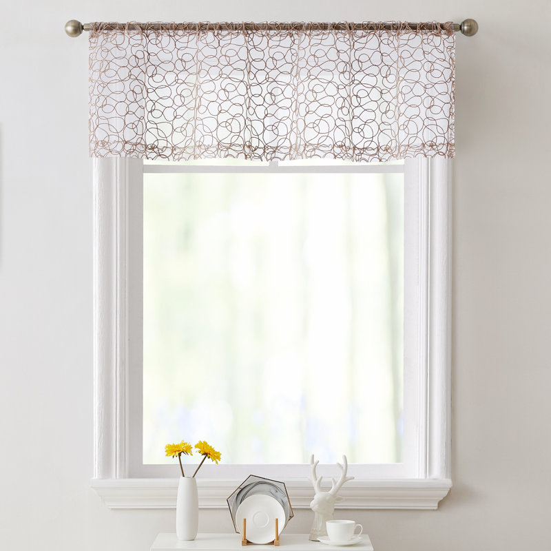 Ketaki Abstract Tailored Window Valance, Taupe
