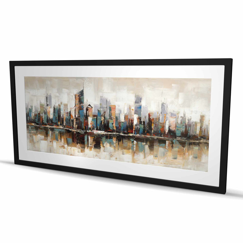 «Abstract Buildings with Textures - Brown», reproduction encadrée