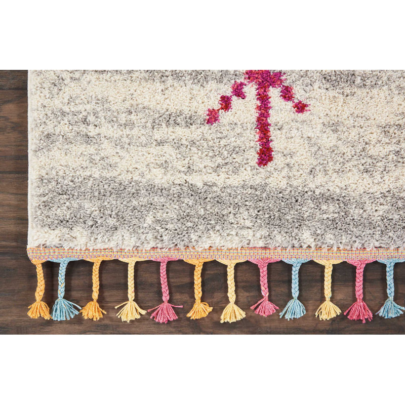 Tapis crème Lucina Tribal Bohemian, Rectangle 3 pi 11 po x 6 pi