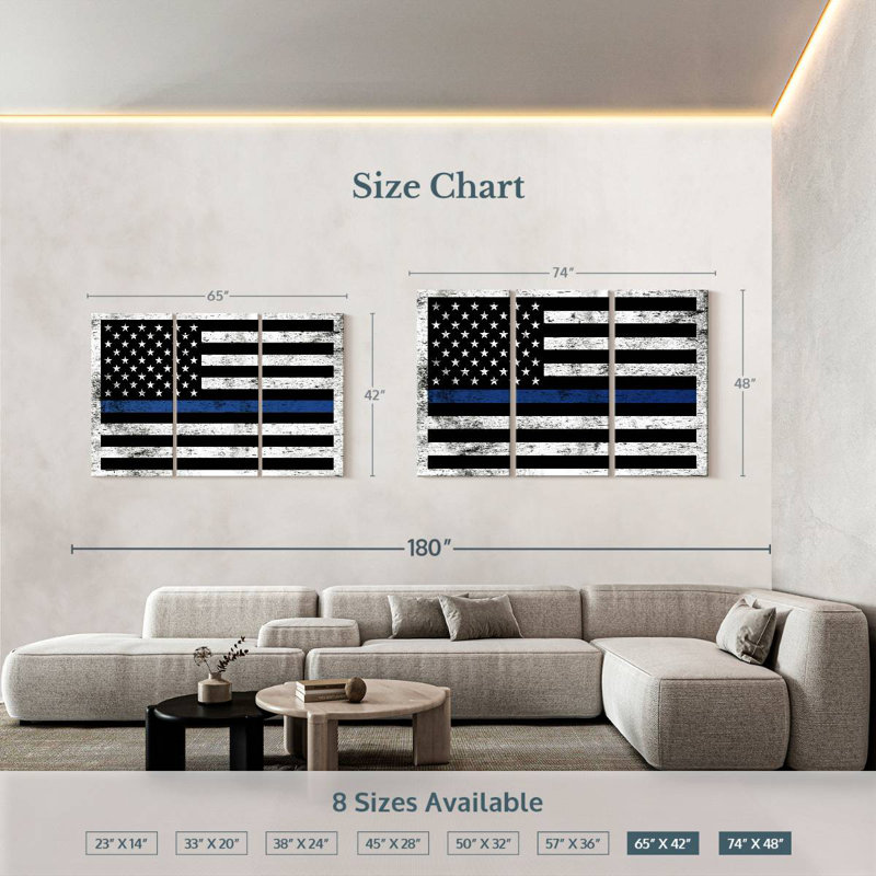 Lelar Police Support Flag, 42" H x 65" W