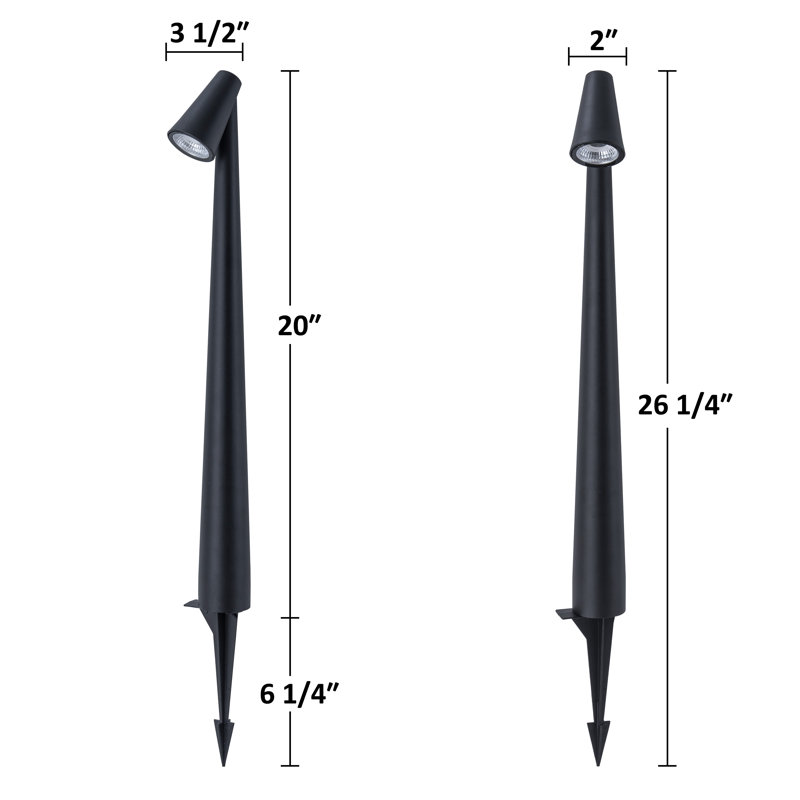 Low Voltage Black Aluminum Led Path Lights With Frosted Glass