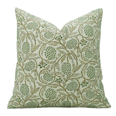 Floral Cotton Indoor/Outdoor Pillow Cover