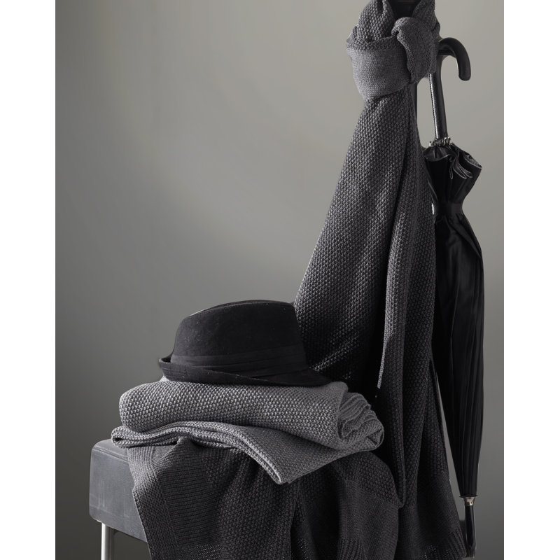 Zainab Knitted Throw Blanket, Gray